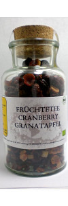 Früchtetee Cranberry Granatapfel im Korkenglas